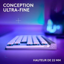 Clavier Logitech sans fil G515 LIGHTSPEED sans pavé numérique (switch marron) - Blanc