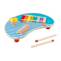 Fisher-Price-Table musicale en bois avec instruments de percussion HXT