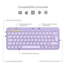 Clavier - Sans Fil - Logitech - K380 - AZERTY - Lavande