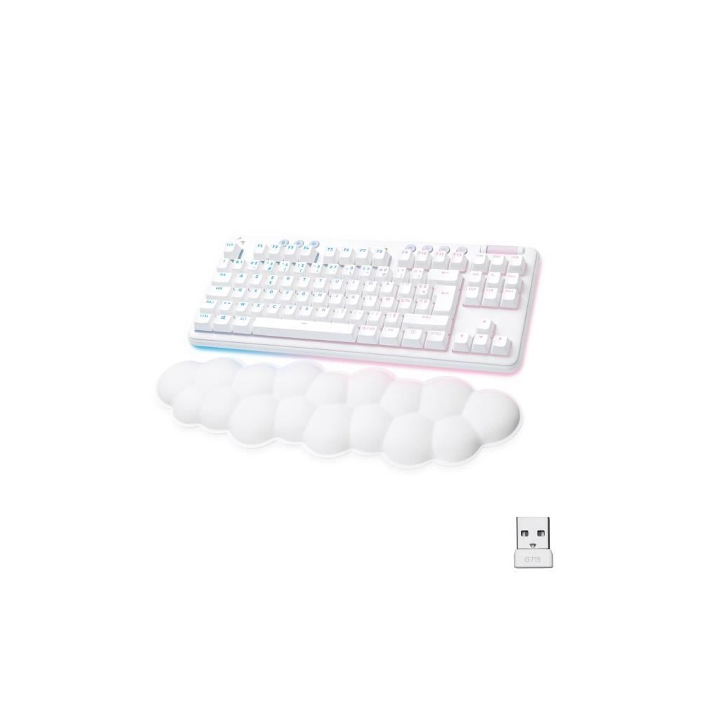 Clavier Gamer - Filaire - Logitech G - G715 - Mécanique - Repose-Poignet - Switch Tactile GX Brown - White Mist