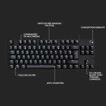 Clavier gamer - Filaire - Logitech G - G413 TKL SE - Rétroéclairé - AZERTY - Noir