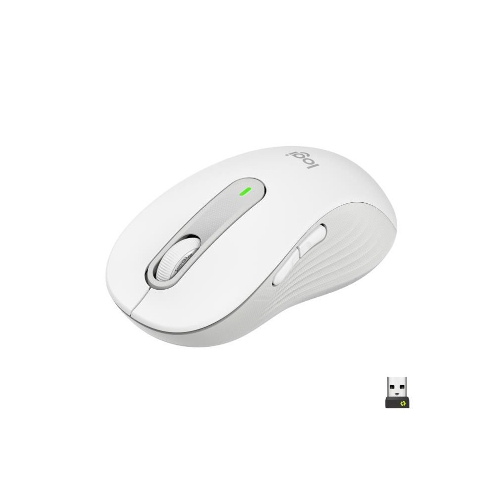 Souris Logitech Sans Fil Grande Taille Signature M650 L Silencieuse, Bluetooth- Blanc