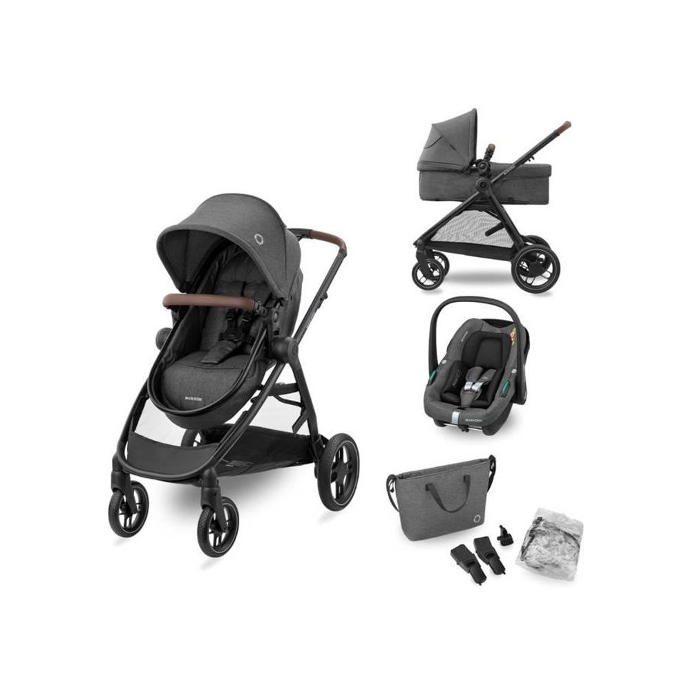 MAXI-COSI Poussette 3 en 1 ZeliaS iSize-Nacelle+Siege auto Cabriofix S