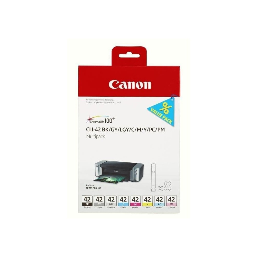 Cartouche d'encre CLI-42 8inks - CANON - Noir et couleur - Capacité standard - multipack 8 encres