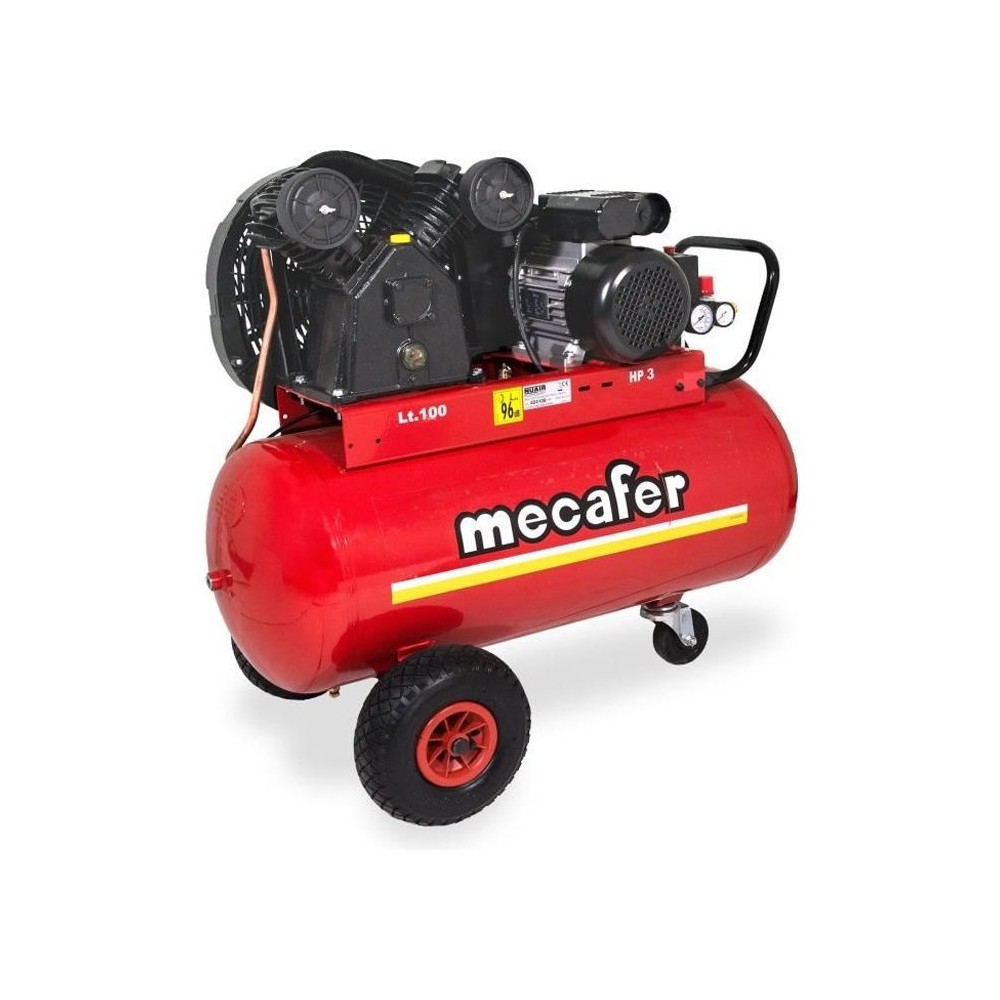 MECAFER Compresseur 100L - 3CV - 10 bars - bicylindre V fonte