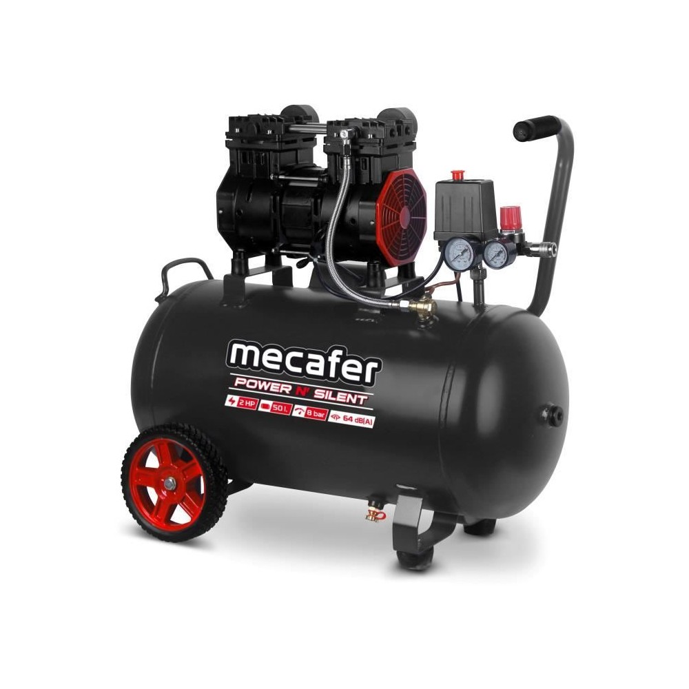 Compresseur power'n silent 8bar - 50L - 2HP MECAFER