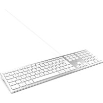 MOBILITY LAB ML304304 – Clavier Design Touch Filaire avec 2 USB pour Mac – AZERTY – Blanc et argenté