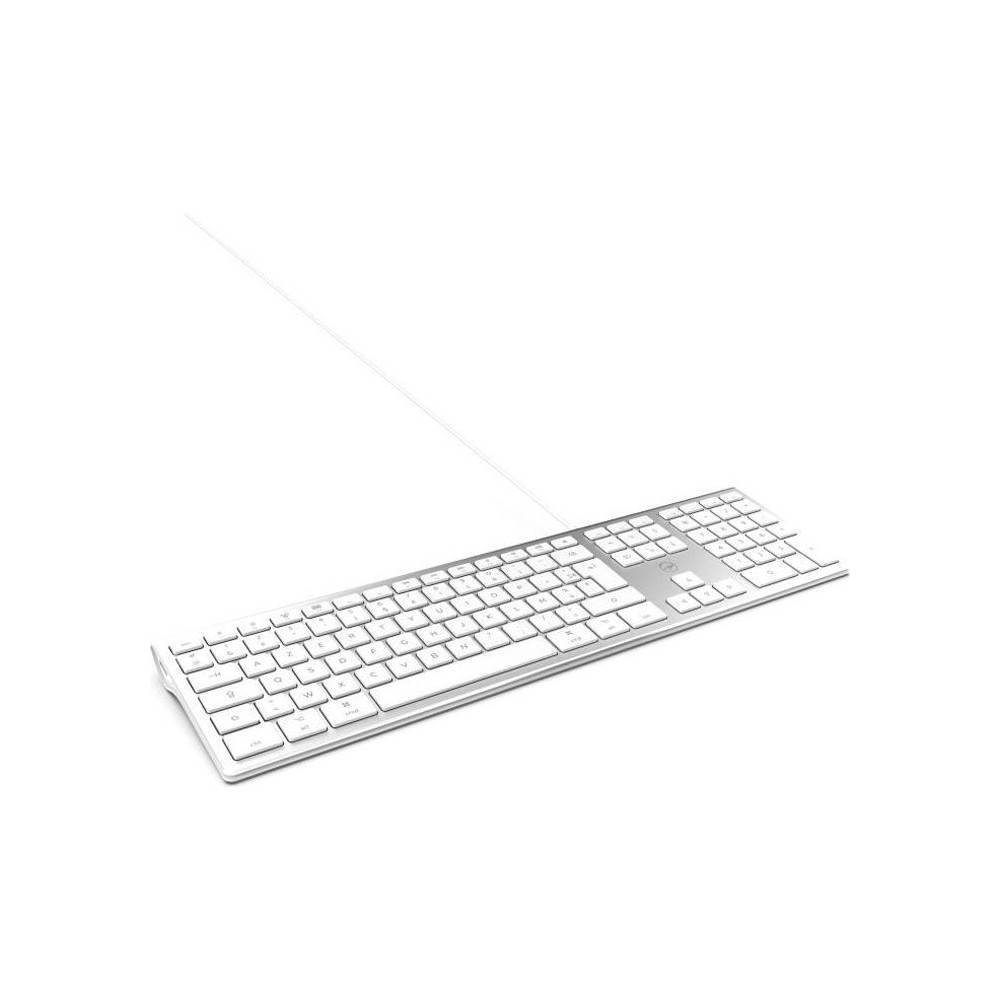 MOBILITY LAB ML304304 – Clavier Design Touch Filaire avec 2 USB pour Mac – AZERTY – Blanc et argenté