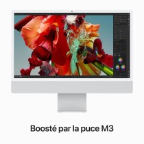 iMac Apple iMac 24 ecran retina 4,5K 512Go SSD 8Go RAM Puce M3 CPU 8 coeurs GPU 10 coeurs Argent Nouveau