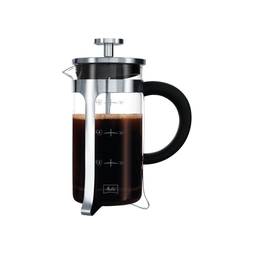 MELITTA Cafetiere a piston Premium en verre et inox 8 tasses