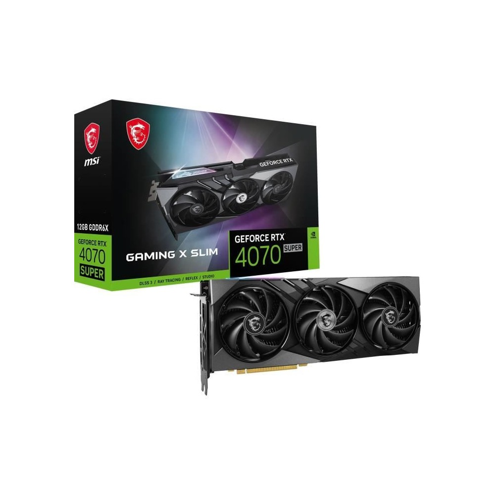 MSI - Carte graphique - NVIDIA GeForce RTX 4070 SUPER 12G GAMING X SLIM