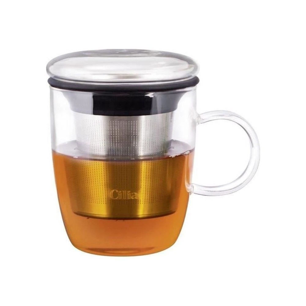 Mug infuseur - MELLITA - Cilia - Acier inoxydable - Transparent - 40 c