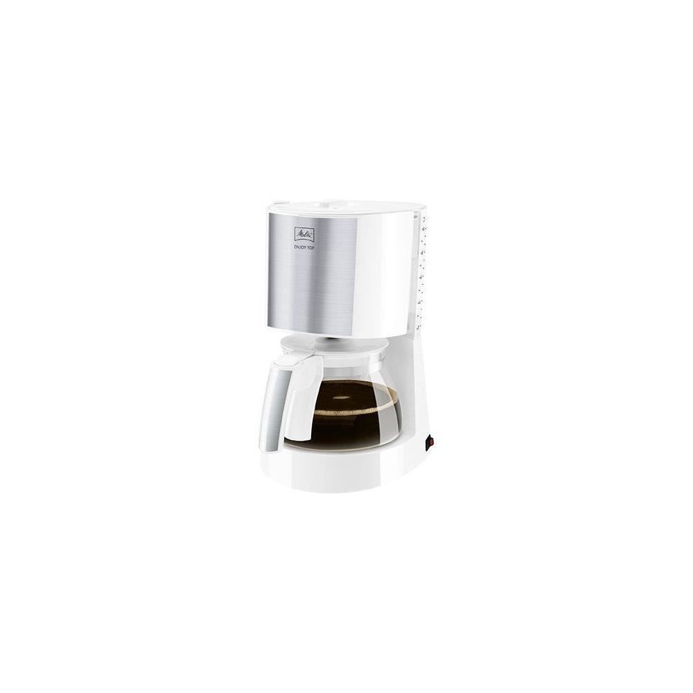 Cafetiere filtre MELITTA Enjoy Top Glass Blanc/Acier brossé 1017-03 -