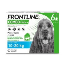 FRONTLINE Combo Chien M - 10 a 20 kg - 6 Pipettes - Puces tiques et po