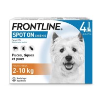 FRONTLINE Spot On Chien S - 2 a 10 kg - 4 pipettes- Puces tiques et po