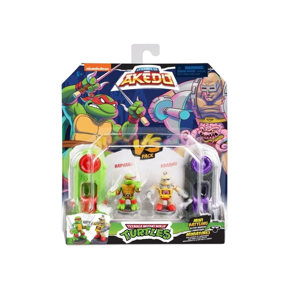 Figurines Tortues Ninja - Akedo - Raphael vs Rocksteady - Extérieur -