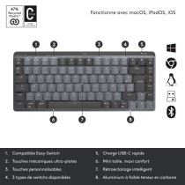 Clavier - Sans Fil - Logitech - MX Mini - Mécanique - Rétroéclairé - AZERTY - Graphite