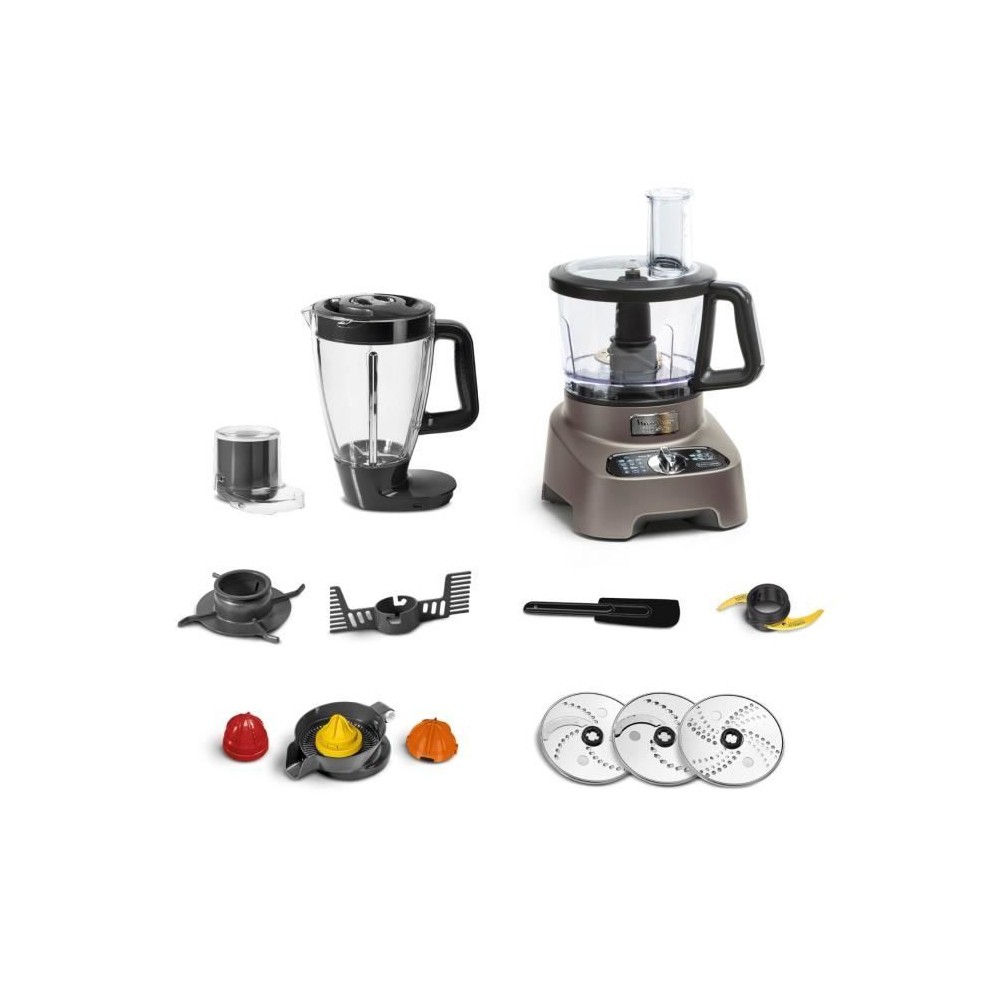 MOULINEX Double Force Robot multifonction + 10 accessoires, 1000 W, Bl