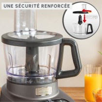 MOULINEX Double Force Robot multifonction + 10 accessoires, 1000 W, Bl