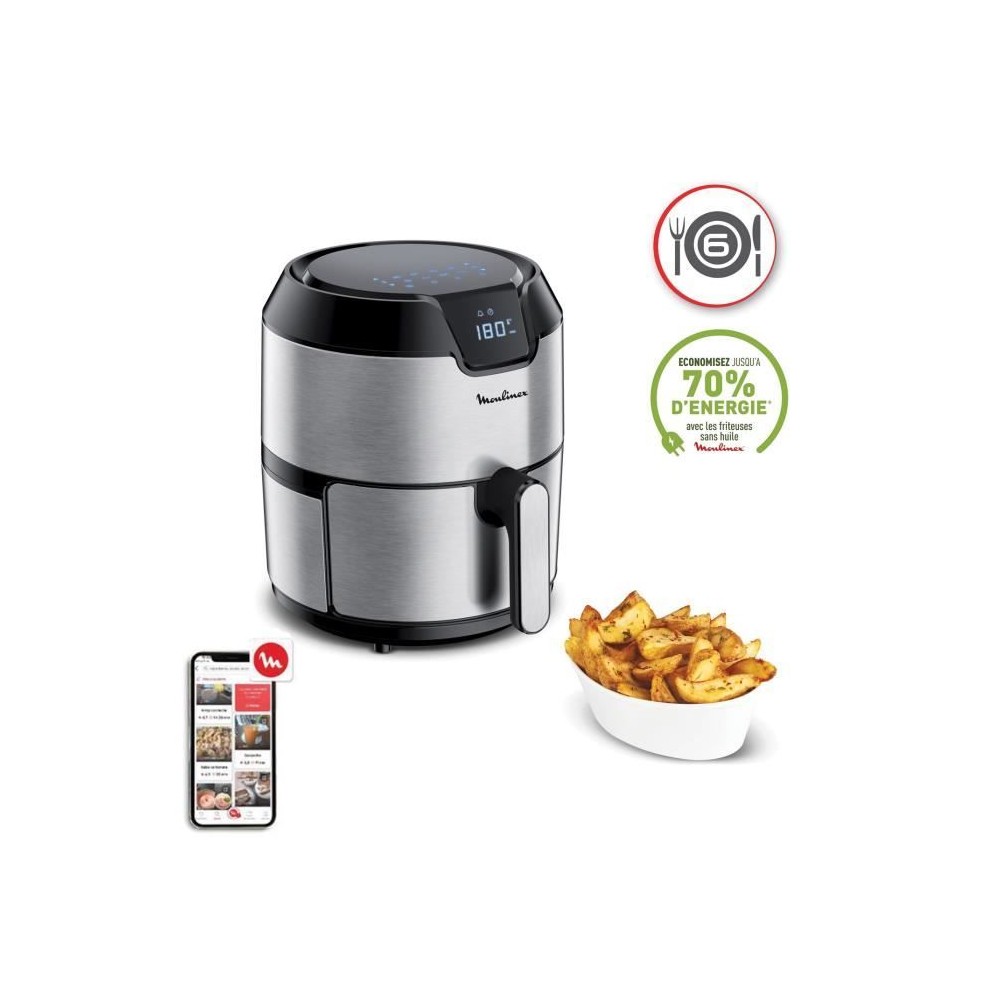 MOULINEX Easy Fry Digital, Friteuse sans huile, Capacité XL 4,2 L, Ec