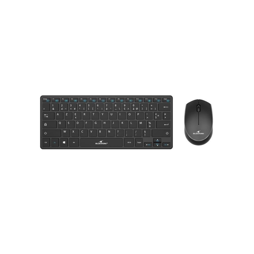 Pack Clavier Souris - BLUESTORK - PACK MINI - Sans Fil - Compact - Noir