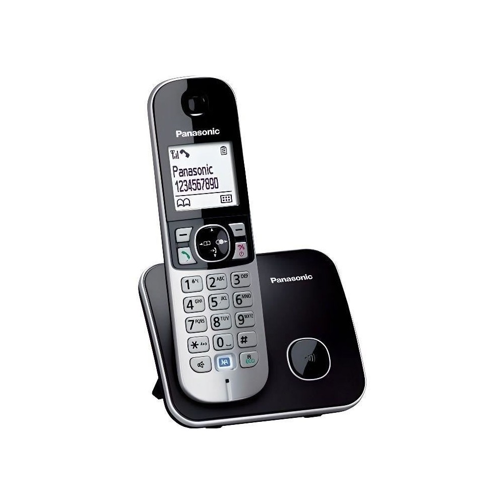 Panasonic KX-TG6811FRB | Téléphone Sans Fil DECT, ID Appelant, Blocage d'Appels, LCD Éco, Fonction Intelligente