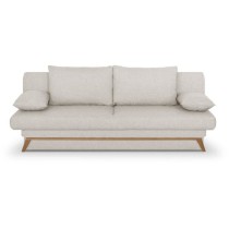 Banquette convertible - 3 places - NAOTO - Tissu beige - Coffre de ran