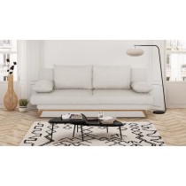 Banquette convertible - 3 places - NAOTO - Tissu beige - Coffre de ran