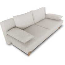 Banquette convertible - 3 places - NAOTO - Tissu beige - Coffre de ran