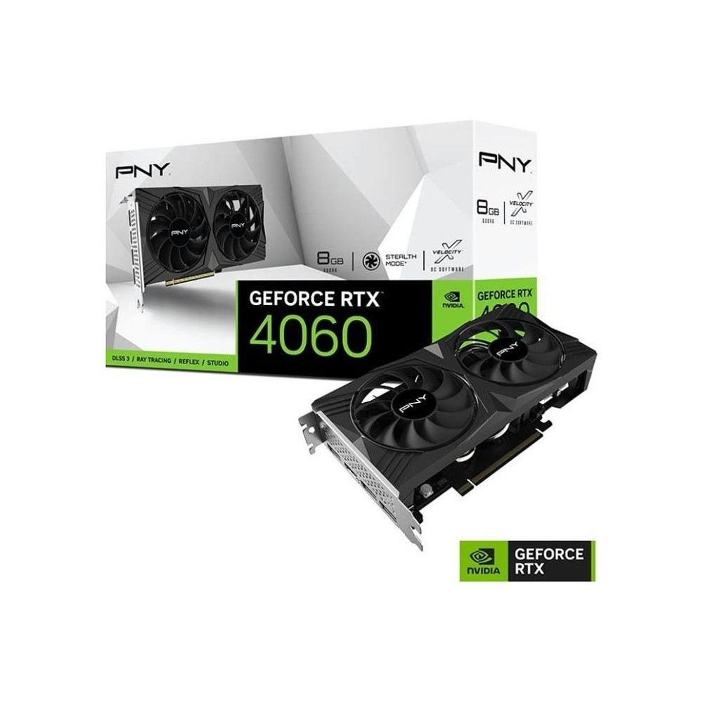 PNY - Carte Graphique - GEFORCE RTX™ 4060 8GB VERTO Dual Fan Edition DLSS 3