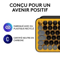 Clavier - Sans fil - Logitech - Pop Keys - Mécanique - Touche Emoji - AZERTY - Jaune