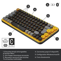 Clavier - Sans fil - Logitech - Pop Keys - Mécanique - Touche Emoji - AZERTY - Jaune