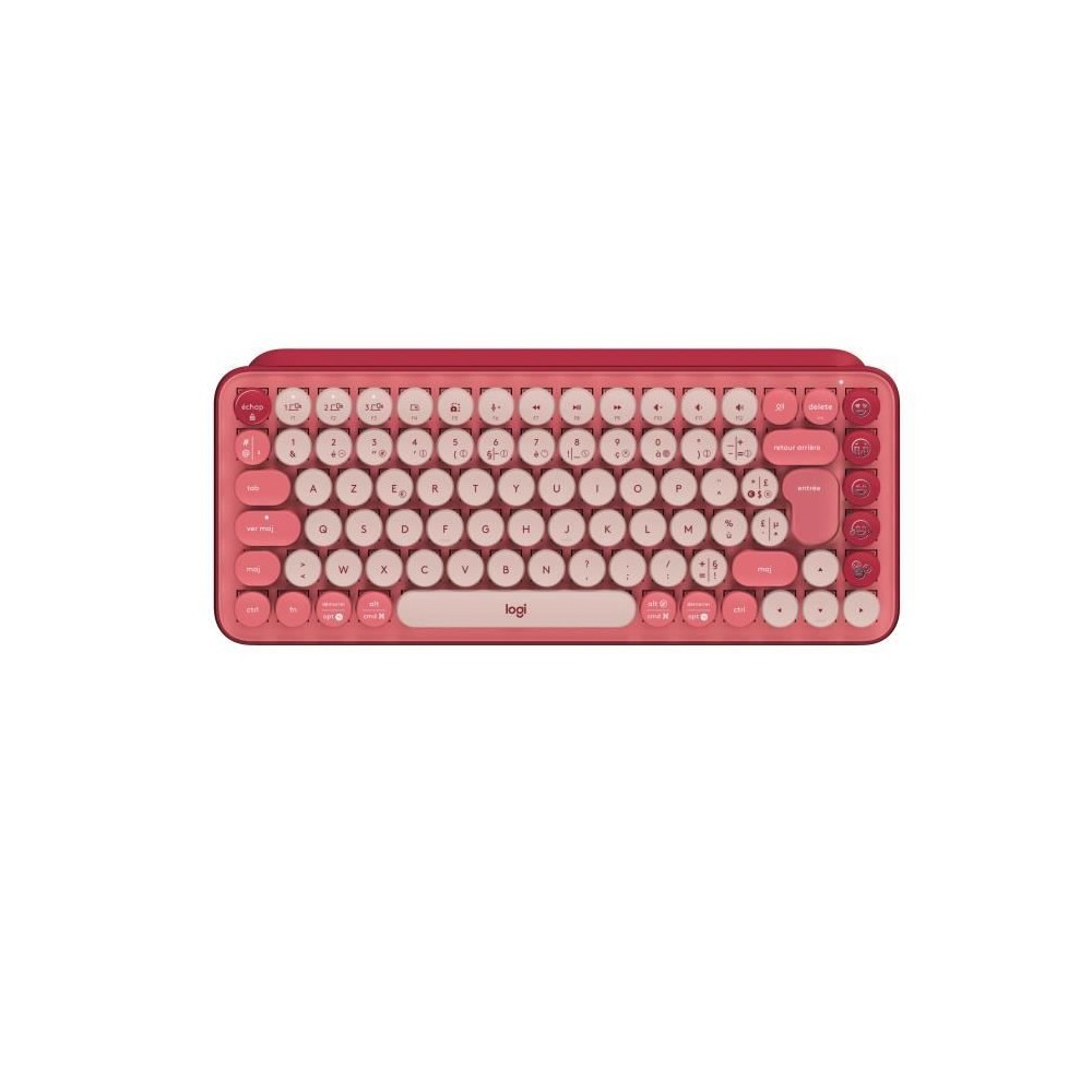 Clavier - Sans fil - Logitech - Pop Keys - Mécanique - Touche Emoji - Rose