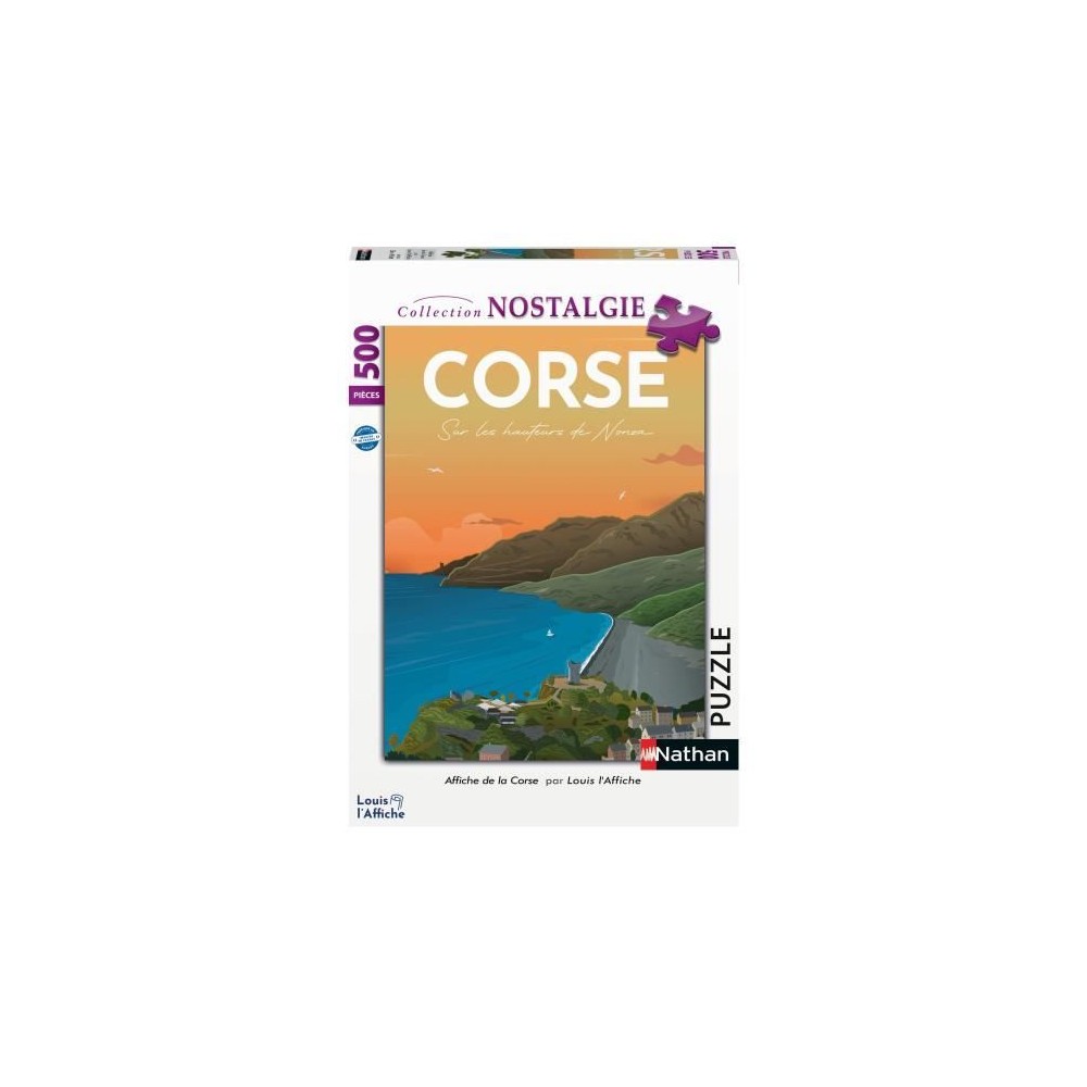 Puzzle 500 pieces, Affiche de la Corse/Louis l'Affiche, Des 10 ans, Co