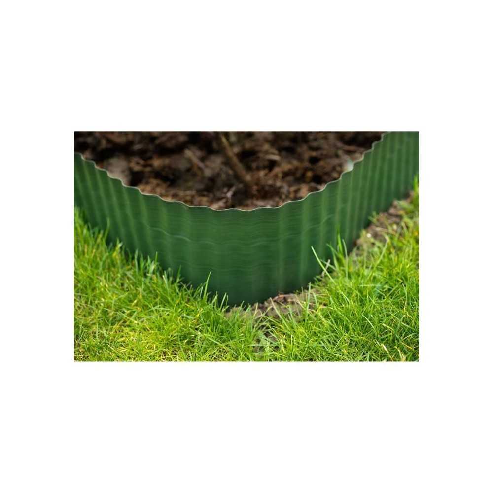 Bordure gazon polyéthylene verte H15 cm x 9 m - NATURE