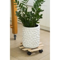 NATURE Tablette a roulettes pour plantes - Sapin - H7,4 x Ø35 cm