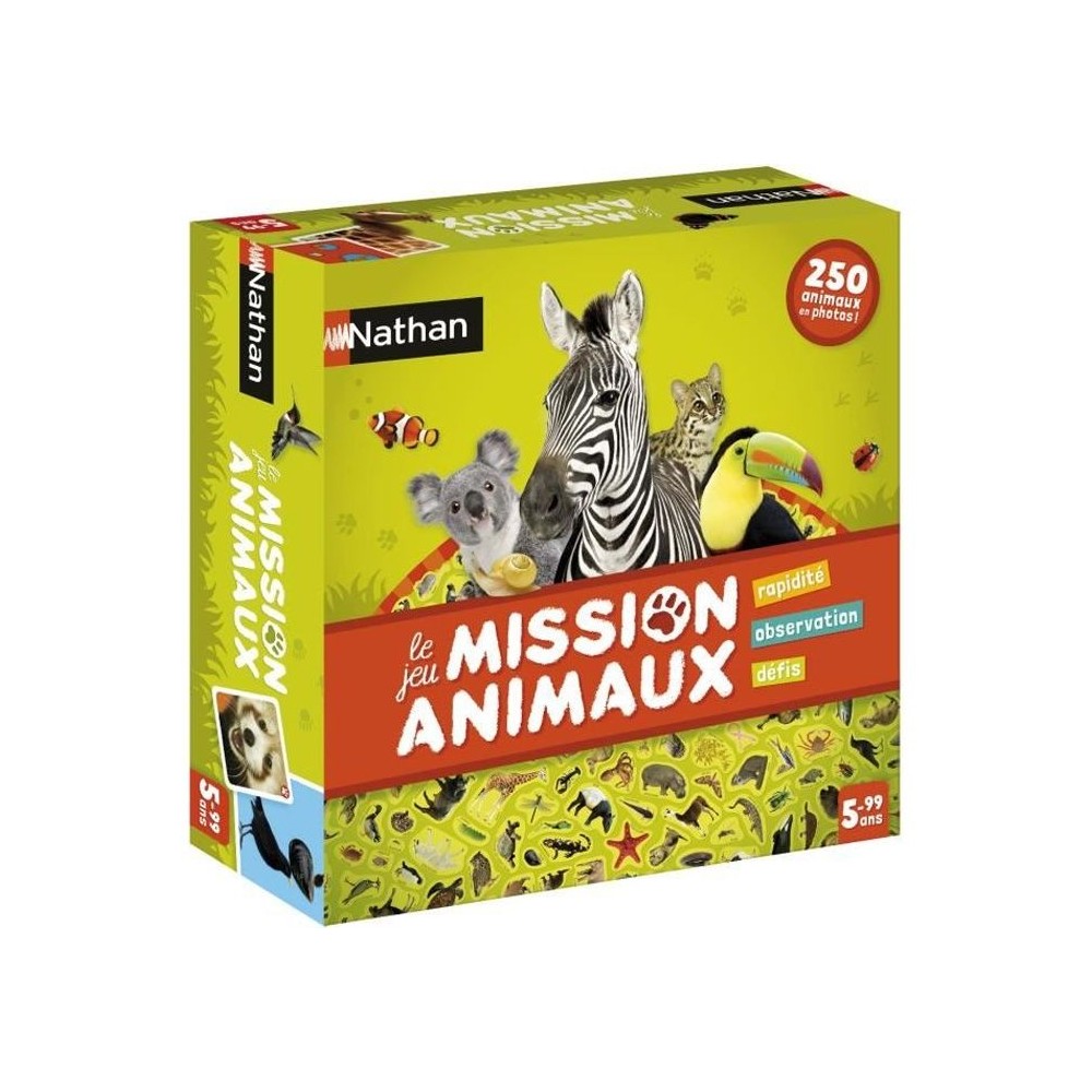 Jeu de Société - NATHAN - Mission Animaux - Observation et Rapidité