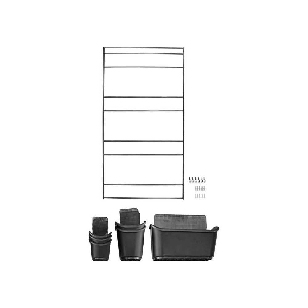 Jardiniere murale - Kit support mural + 3 pots (0,9L) + 2 pots (2,5L)