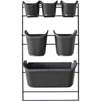 Jardiniere murale - Kit support mural + 3 pots (0,9L) + 2 pots (2,5L)