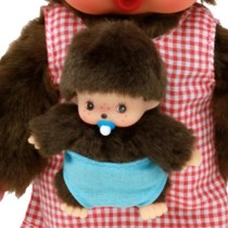 Peluche Monchhichi Maman & Bébé - 20 cm - BANDAI