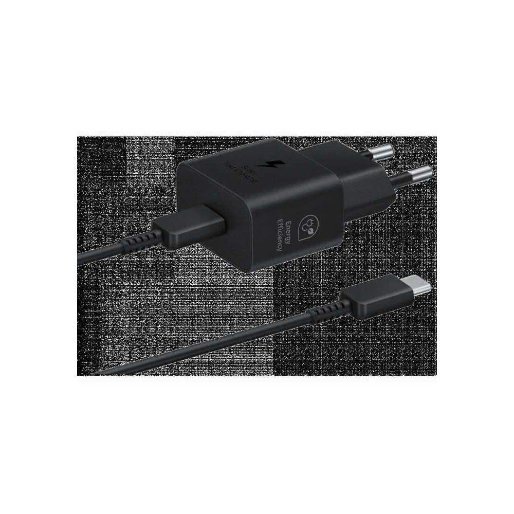 Chargeur pour téléphone mobile Samsung Chargeur secteur 25W Avec cable USBC Noir