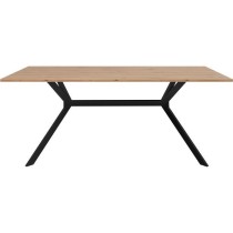 Table a manger ONEX - Chene artisan et noir - 180 x 90 x 75 cm - Jusqu