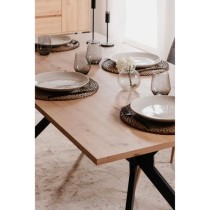 Table a manger ONEX - Chene artisan et noir - 180 x 90 x 75 cm - Jusqu