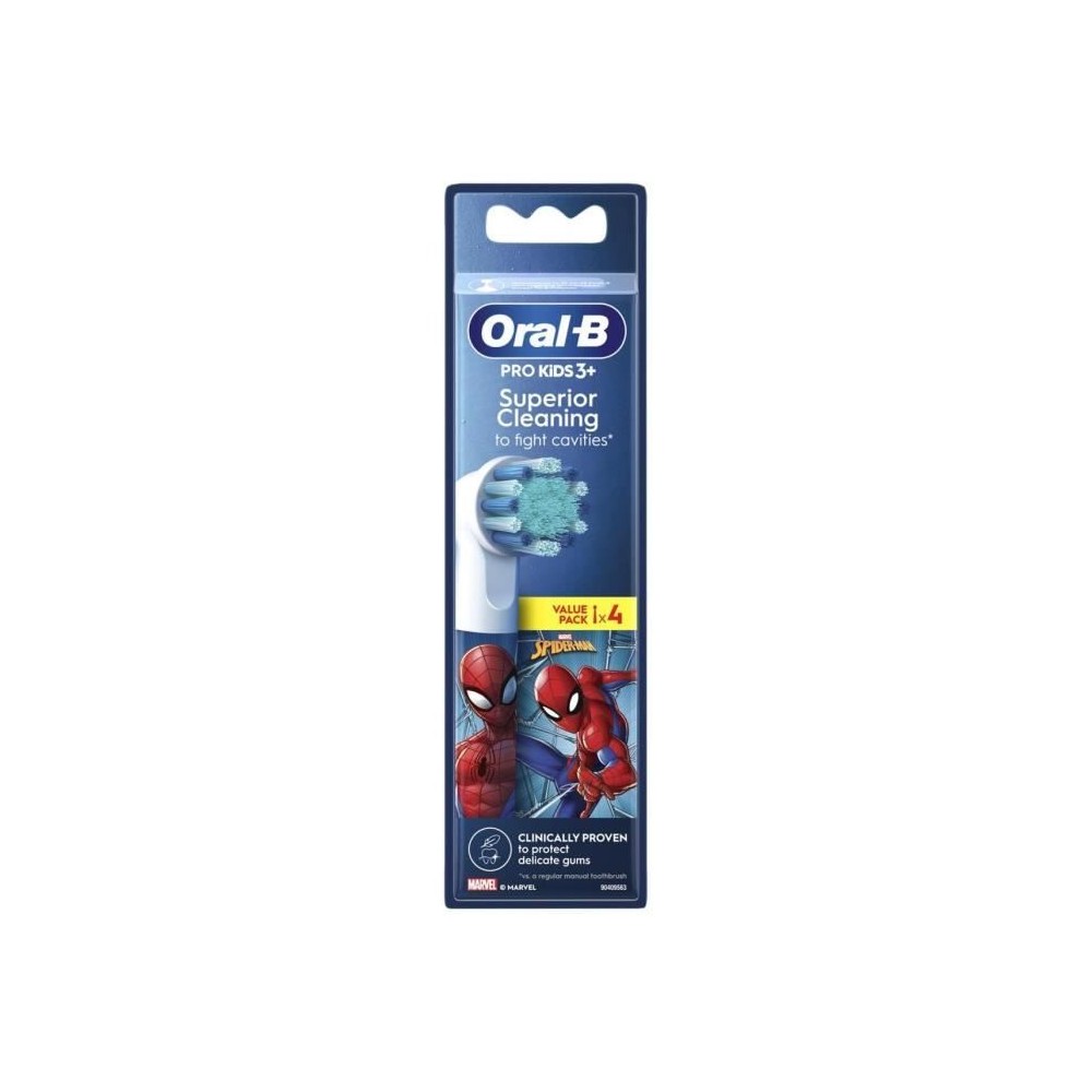 Oral-B Pro Kids Brossettes Spiderman/Reine des Neiges, Pack De 4 Unit