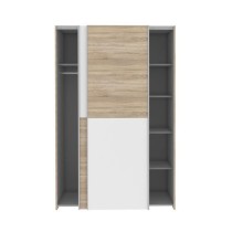 Armoire 2 portes coulissantes - Panneaux de particules - Blanc mat et