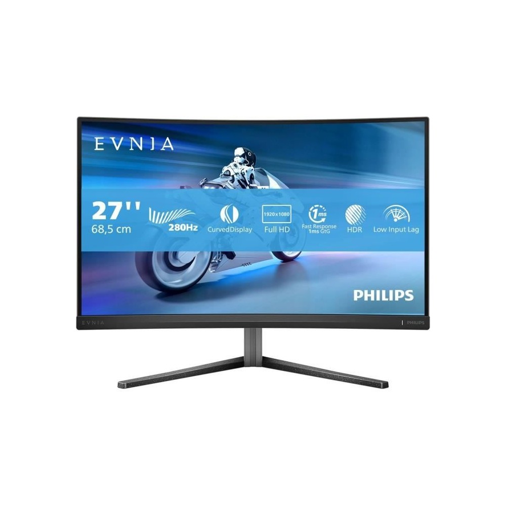 Écran PC - PHILIPS - Evnia 27M2C5200W - 27 FHD - Dalle incurvée Fast