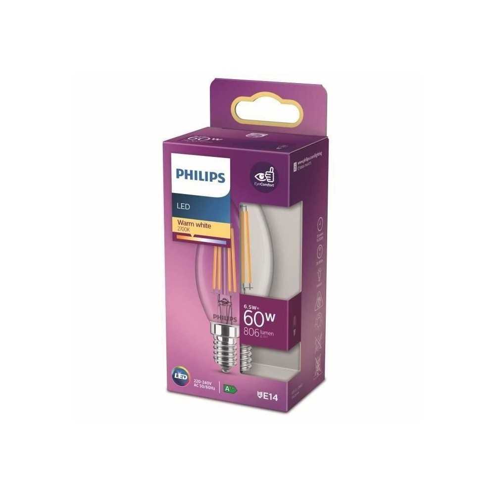 Ampoule LED Philips Equivalent 60W E14 Blanc chaud Non dimmable - Verr