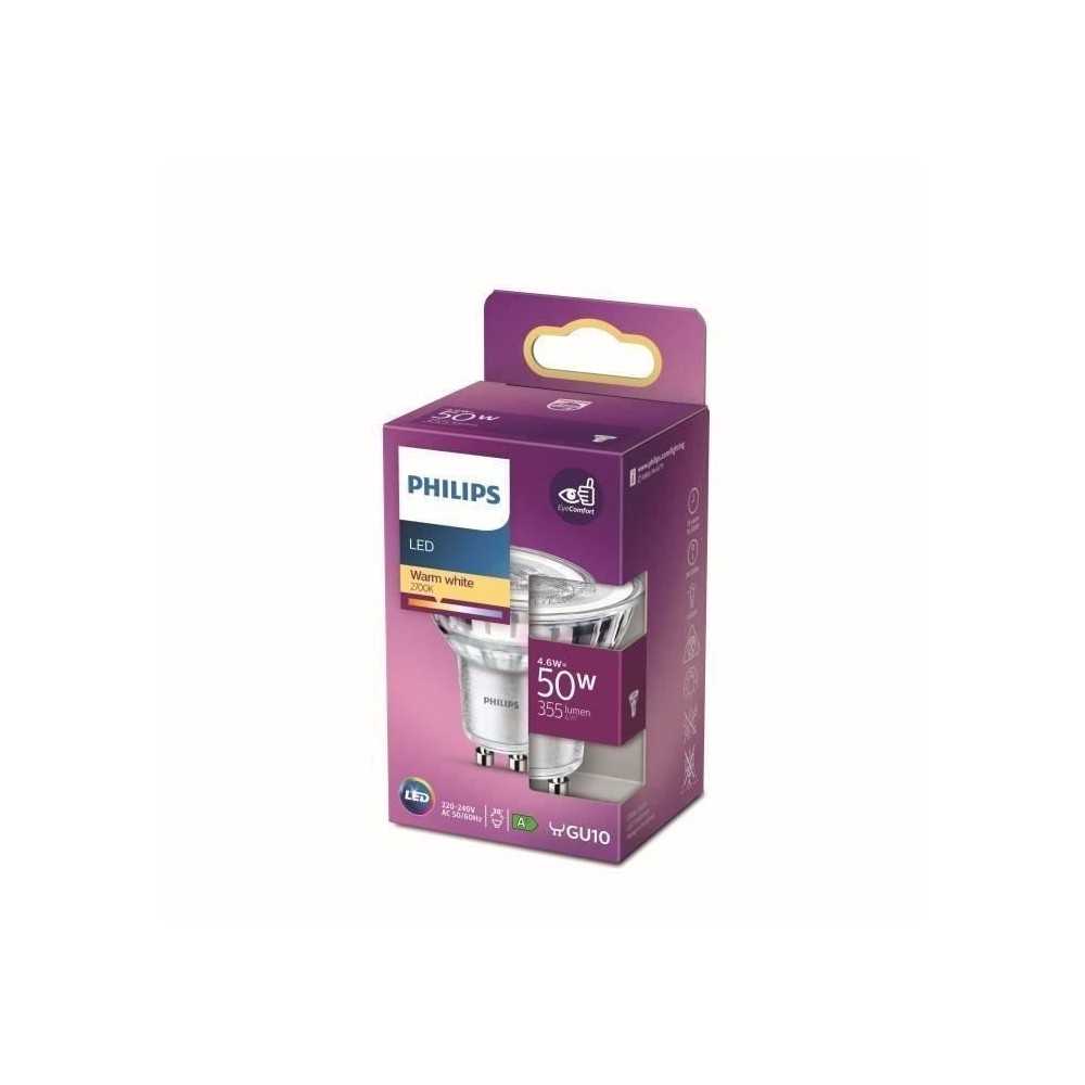 Philips Ampoule LED Equivalent50W GU10 Blanc chaud Non Dimmable