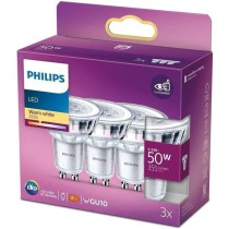 Ampoules LED GU10 Philips - Pack de 3 - 50W - Blanc chaud - Éclairage