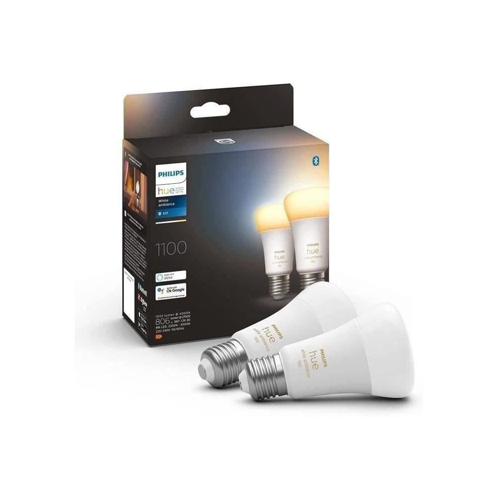 Philips Hue White Ambiance, ampoule LED connectée E27 équivalent 75W